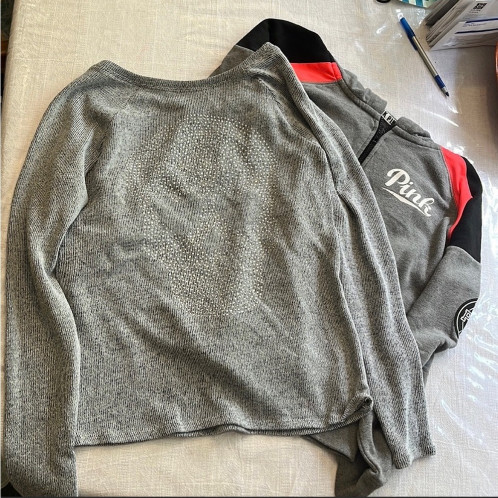 Bundle VS Pink Large Long Sleeve Top and Zipper Hoodie